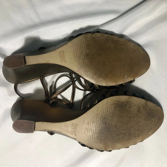 Franco Sarto Bronze Strappy Sandals with 2" Heel - Picture 5 of 13